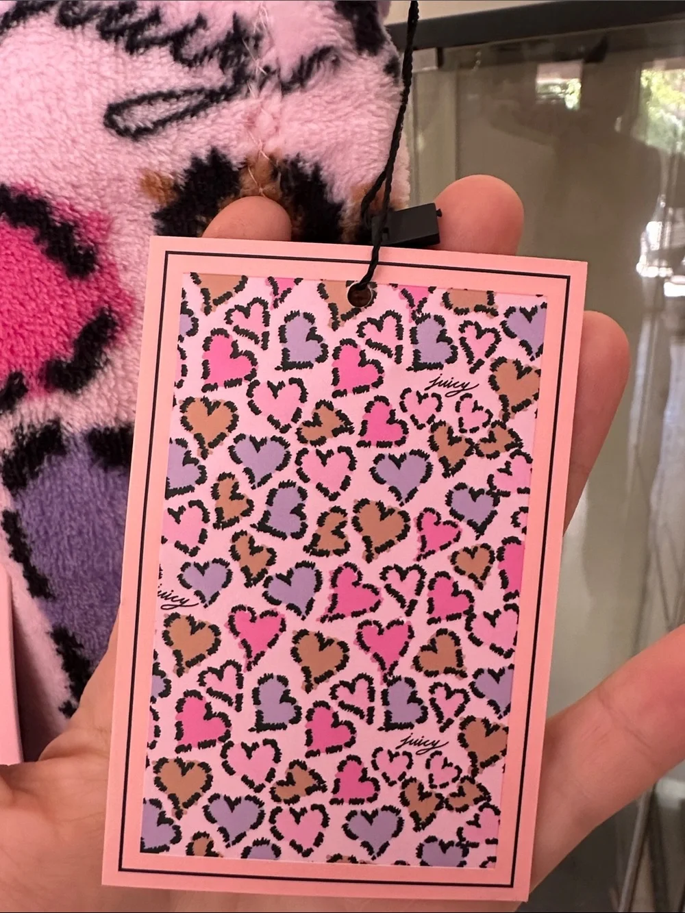 Juicy Couture Pink Heart Plush Throw